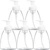 5 Pack Clear Plastic Oval Foaming Soap Dispenser, Refillable Plastic Pump Bottles with Travel Lock for Hand Sanitizer