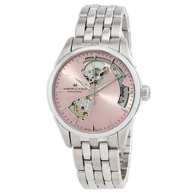 Jazzmaster Stainless Steel Pink Open Heart Dial Automatic H32215170 Women's Watch