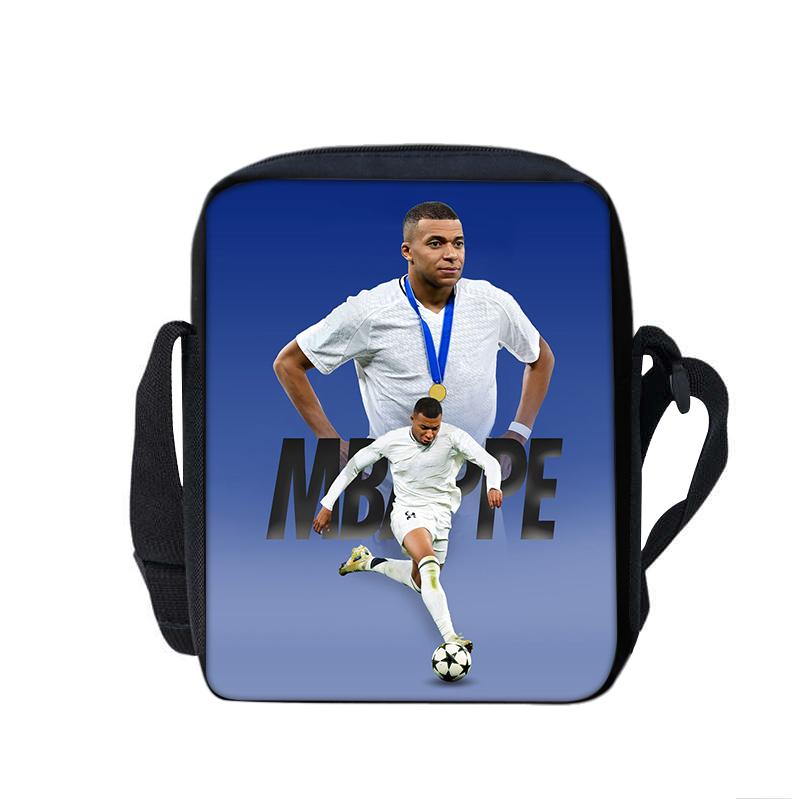 M-Mbappe Printed Shoulder Messenger Bag Handbag Football Star School Bags Phone Bag Football Sports Shopping Bag Best Gift