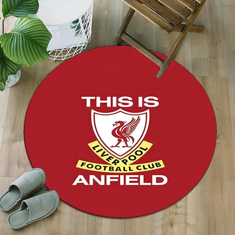 1pc L-Liverpool  Carpet, Round Rug, Comfortable, Suitable for Entryways, Living Rooms, Office, And Bedrooms, Christmas Decoration