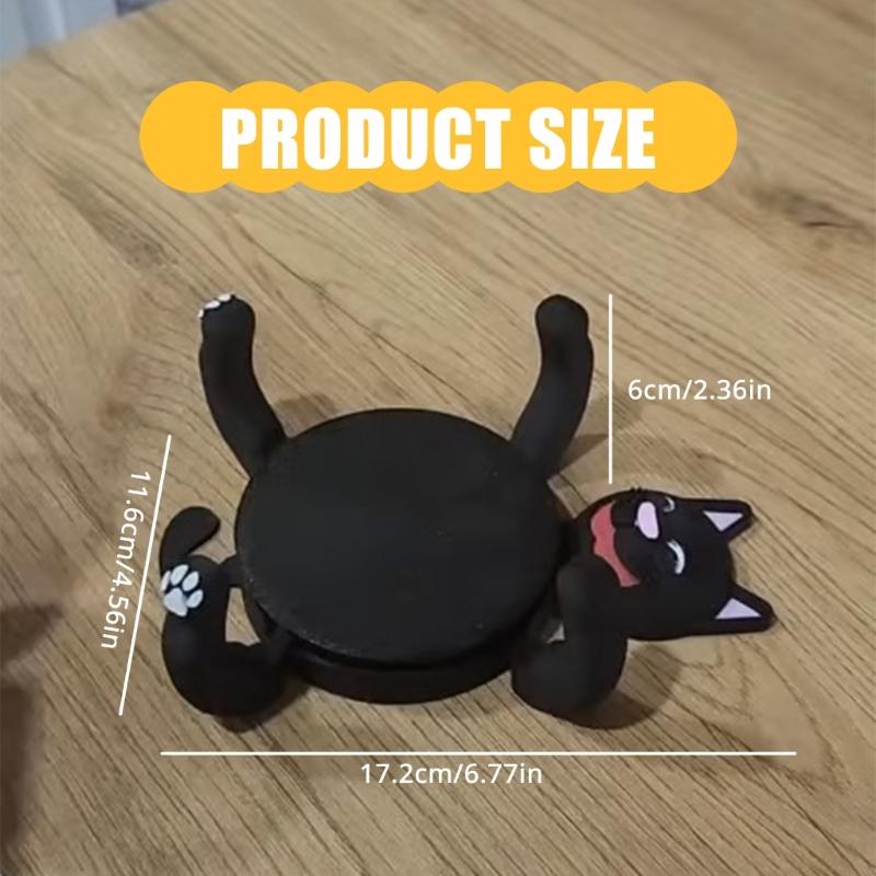 62KD Creative Cats Coasters Drink Holder Elegant Coffee Table Decors Nonslip Cup Mat Housewarmings Gift For Pet Lover