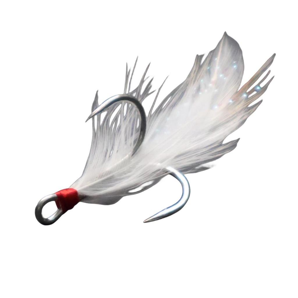 Enhanced Fishing Lure with 6x Reinforced Blood Groove, Feathered Treble Hook, and Barbed Three-Claw Design