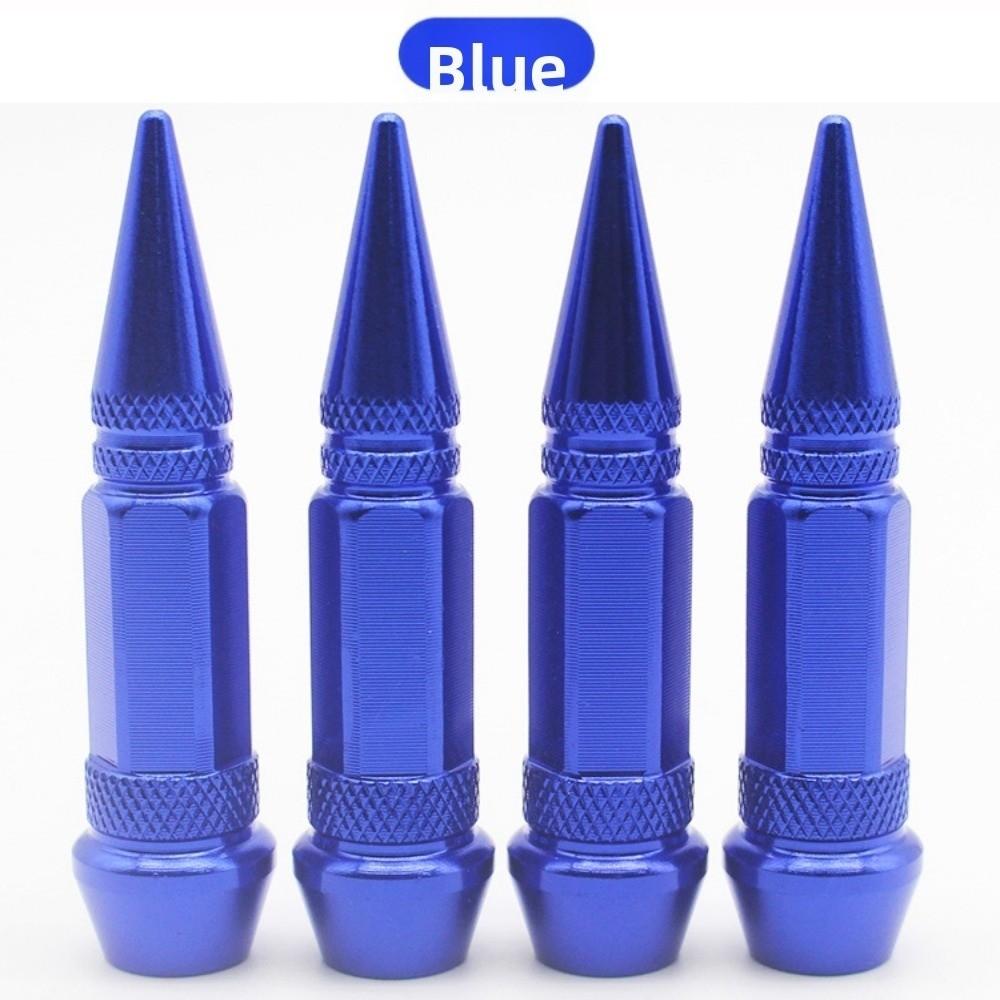4pcs 60mm Pointed Valve Tips Universal Auto Parts Car Tires Valve Caps Bicycle and Motorcycle