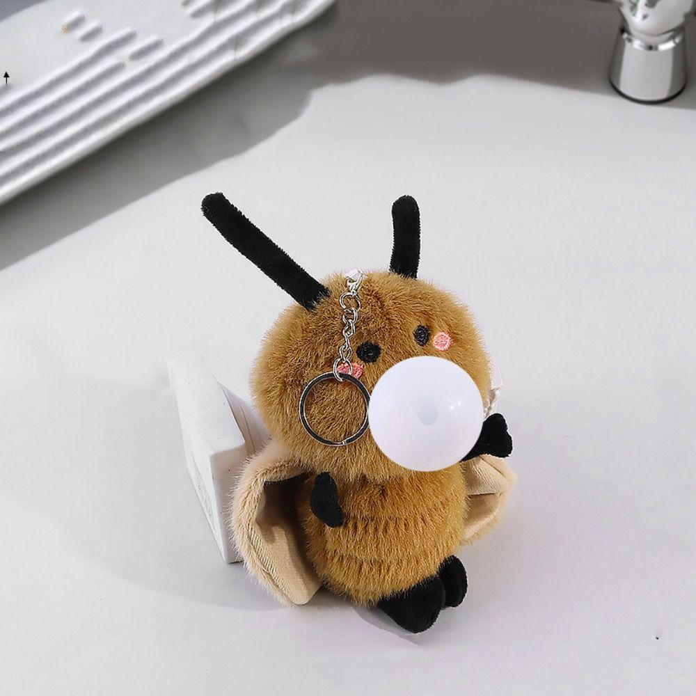 Fluffty Blowing Bubble Pendant Funny Xiaoqiang Doll Key Ring Cockroach Plush Key Chain  Boys