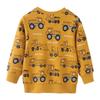 Children's Cartoon Cotton Long Sleeve Sweatshirt - Boys' Autumn Wear, Round Neck, New Casual Design.