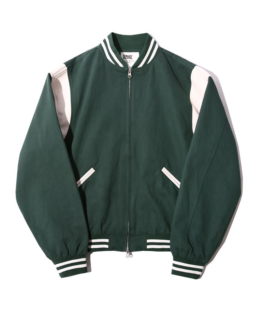 Grayblvd Mc Twill Cotton Varsity Jacket (Green)