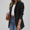 Ladies' Casual And Fashionable V-neck Button Up Long Sleeved Solid Color Jacket