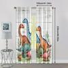 2pcs, Upscale Curtains retro dinosaur Durable Polyester (without rod) Stuff Clearance Use for Bedroom, Living Room, Office Decor