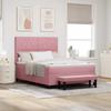 Box Spring Bed with Headboard Pink 190 X 140 Cm Velvet