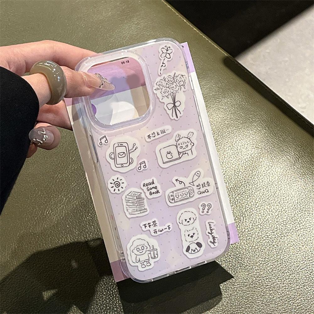 Luxury Cartoon Phone Case For iPhone 11 Funda iPhone 13 15 14 16 Pro Max 12 13promax 14promax Hard Plastic IMD Shockproof Cover