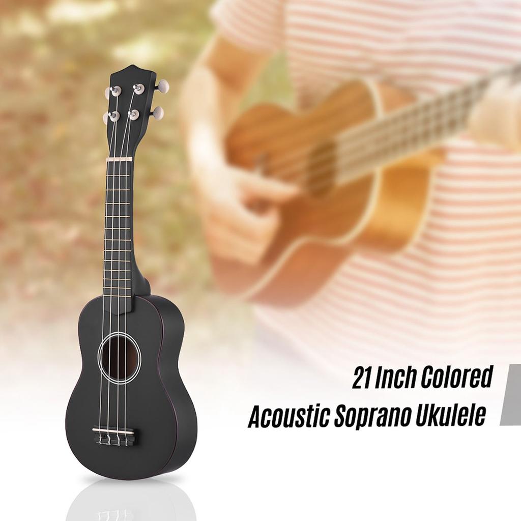 21 Inch Colored Acoustic Soprano Ukulele Ukelele Uke Kit Basswood with Carry Bag Uke Strap Strings Picks Tuner