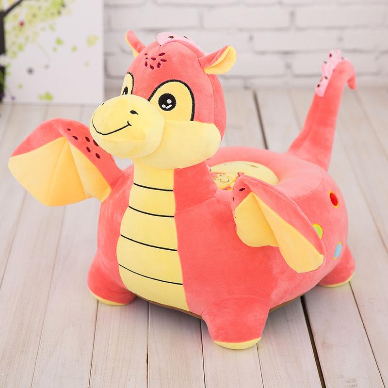 Lazy Kids' Plush Animal Sofa: Dinosaur, Giraffe, Elephant Dolls