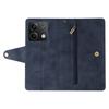 For Xiaomi Redmi Note 13 5G Leather Case Rivet Decor 9 Card Holder Slots Zipper Pocket Cover