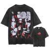 Harajuku Streetwear Washed TShirt Japanese Anime Naruto Tshirt Double Sided Cotton Tees Tops Men Short Sleeve Vintage Tshirt