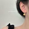Retro Brushed Metal Ball Stud Earrings - Elegant, High-End, Versatile Fashion for Women