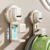 Suction Cup Bathroom Sink Hook Holder Plastic Basin Storage Wall Mount No Drill Modern Aluminum Single