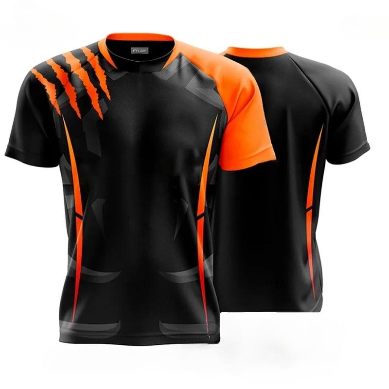 Tricou de exterior pentru drumeții, alergare, alpinism, casual, cu gât rotund, top respirabil, material cu uscare rapidă, imprimare 3D, mânecă scurtă, tricouri pentru bărbați