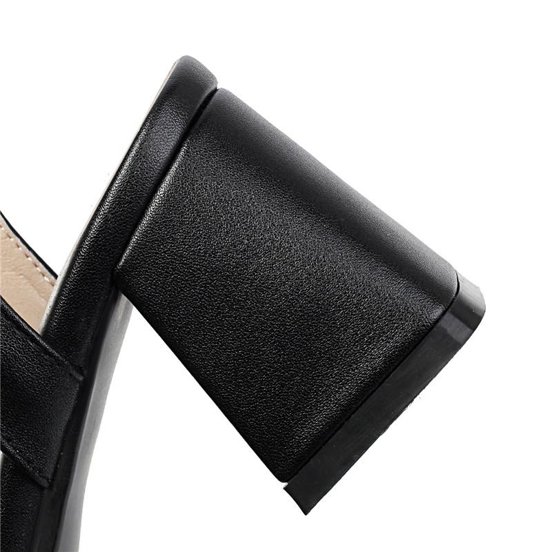 Women's High-heeled Sandals Spring and Summer New Simple and Versatile Thick-heeled Large-size Bag Head Sandals
