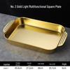 Gold Rectangular Stainless Steel Thickened Grilled Fish Tray & Hot Pot Plate