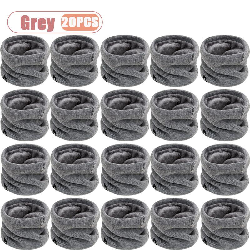 1-20PCS Unisex Winter Scarf Thickened Fleece Lined Warm Neck Gaiter for Outdoor Cycling Student Cold Weather Gift