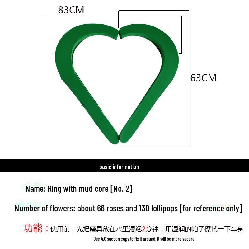 Vantuzlu Düğün Arabası Çiçek Süslemesi - Kalp Şekli