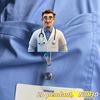 2D Flat Acrylic Glasses Wearing Doctor Retractable Badge Reel Clip,Work ID Tag Holder For Nurses Doctors Medical Students Licensed Nurse Practitioners