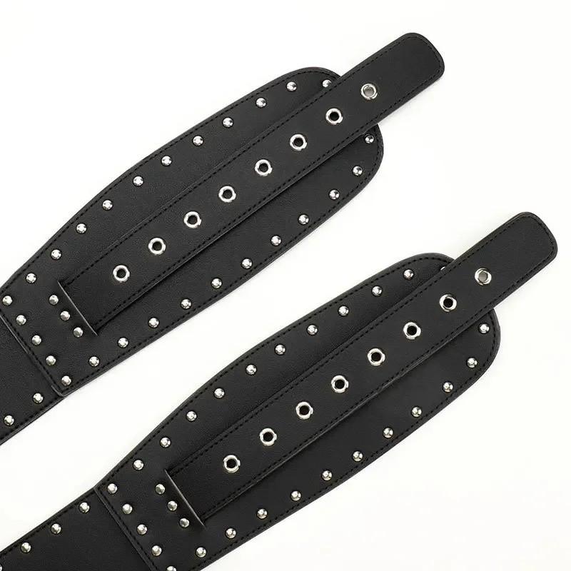 Vintage Irregular Wide Waist Belt With Alloy Buckle For Denim Pants Fashion Accessories
