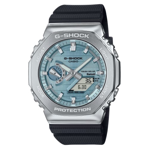 

G-Shock Casio G-Steel Solar-Powered Blue Dial Black Resin Strap Watch - GBM2100A-1A2, Blue, Modern