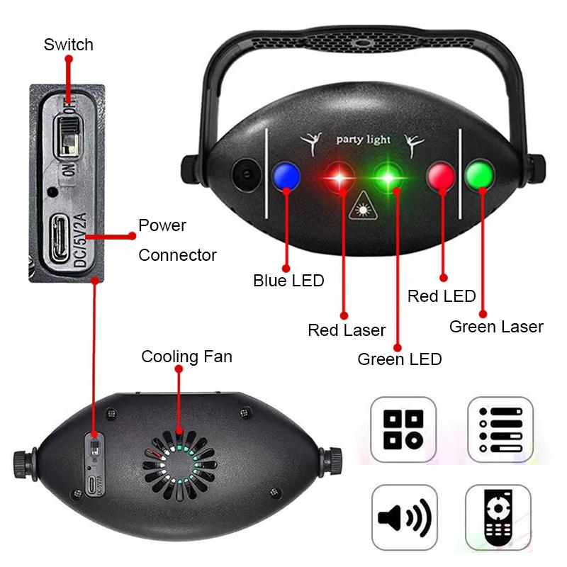 72 Pattern Disco Projector Stage Light DJ Strobe Party Club Lamp Home Holiday Decoration Lights