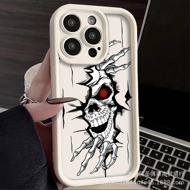 Foreign trade skull for Apple 15 mobile phone case iphone12promax set 14/13/11/XR emery 16
