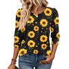 Women's Fashion Three-Quarter Sleeve Crewneck T-Shirt Casual Top for Everyday Wear