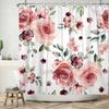 Bathroom Floral Shower Curtain, Retro Flower Farmhouse Flower Plant Butterfly Animal Bohemia, Bathtub Shower Curtain With Hook.