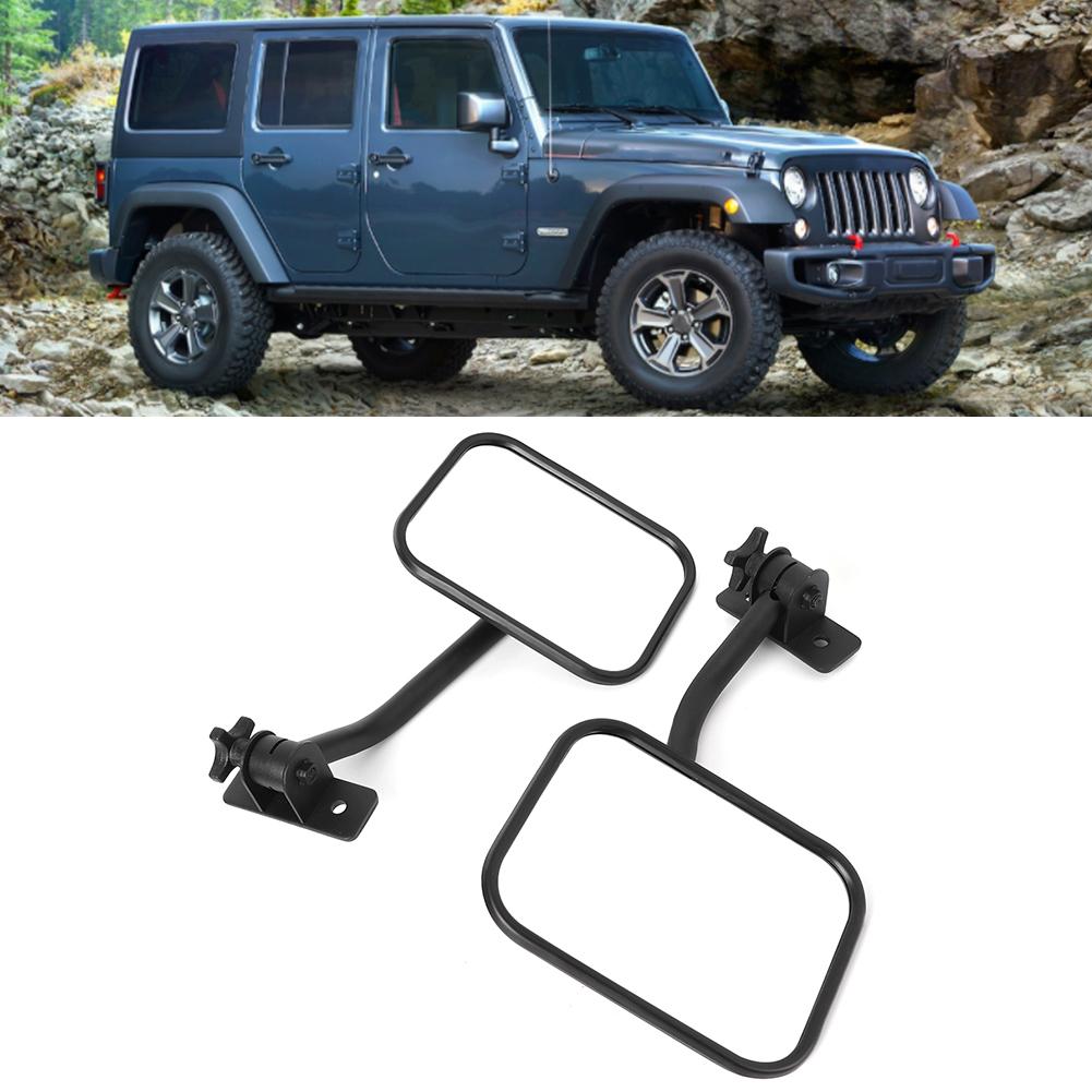 Car Square Rearview Mirror Replacement Side A Pillar Column Car Accessory Fit for Jeep Wrangler