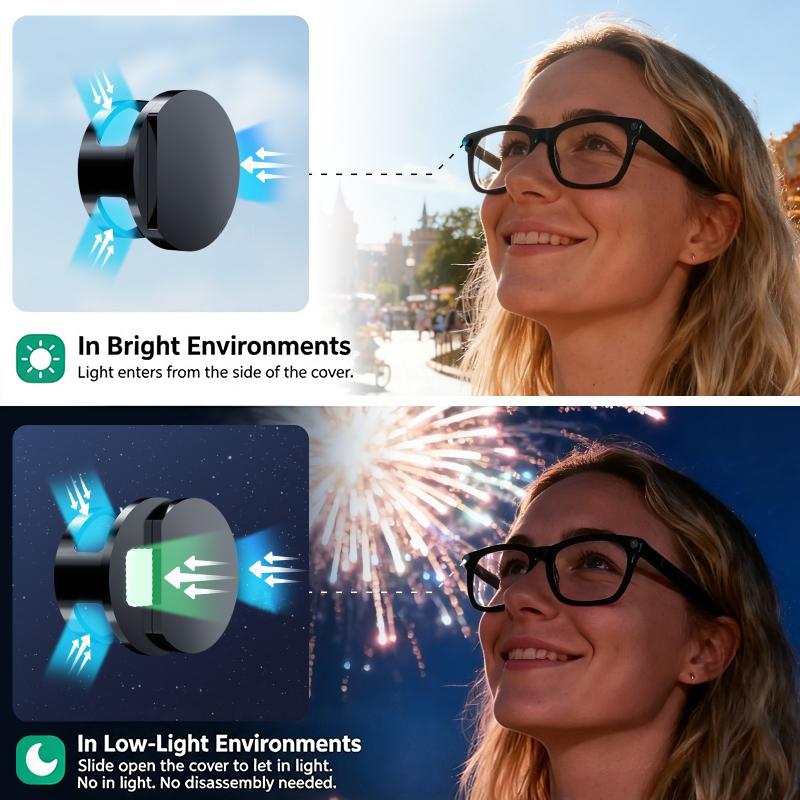 2026 Led Light Cover Adjustable Light Blocker For Ray-Ban Meta Hstn Smart Glasses Compatible With Way-Farer Skyler