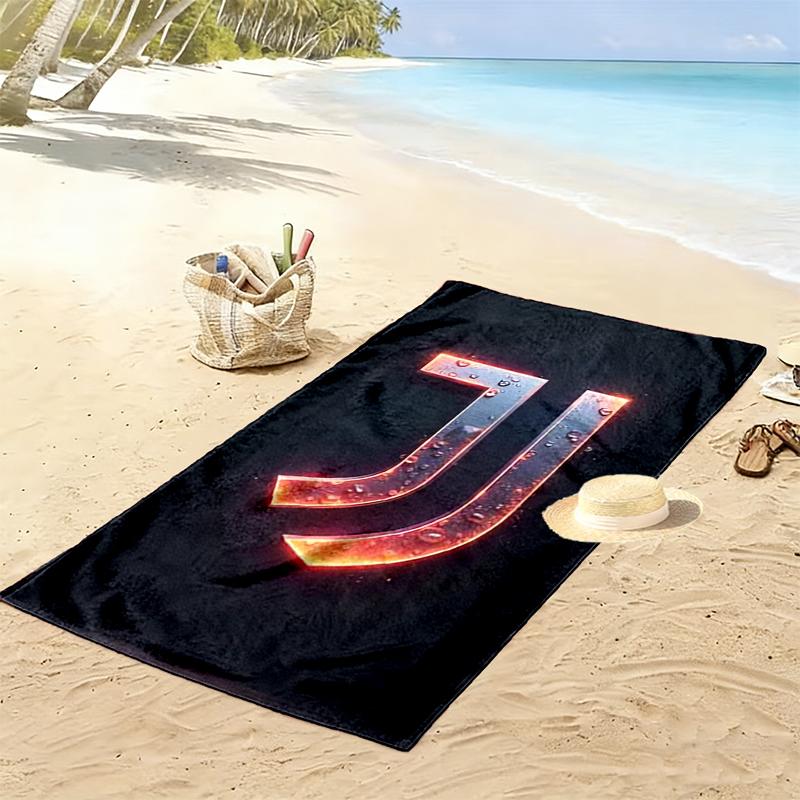 Serviette de plage du club de football Juventus, Durable et facile à nettoyer, Serviette de plage douce et vive, Parfaite pour le voyage