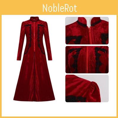 Medieval Vintage Style Long Sleeve Dress With Shifted Hem And Game Theme For Anime Role Play