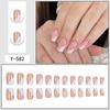 Glitter Square Shell Slanted Edge False Nails - 24 Pieces