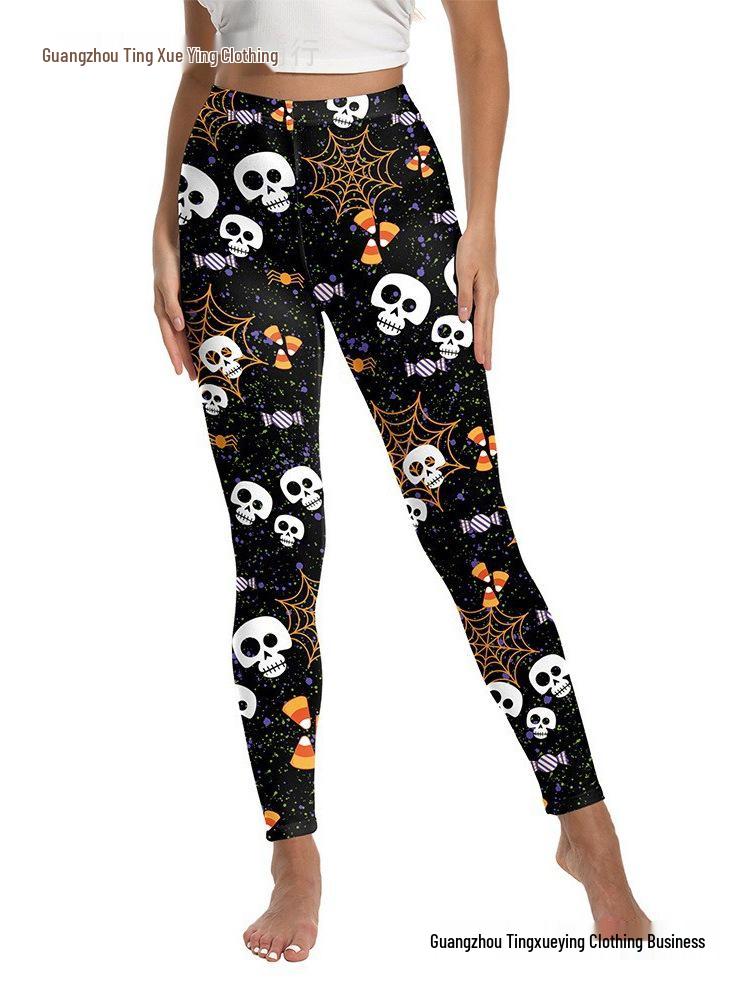 European & American Halloween Pumpkin Festival Women's Yoga Pants with Digital Print