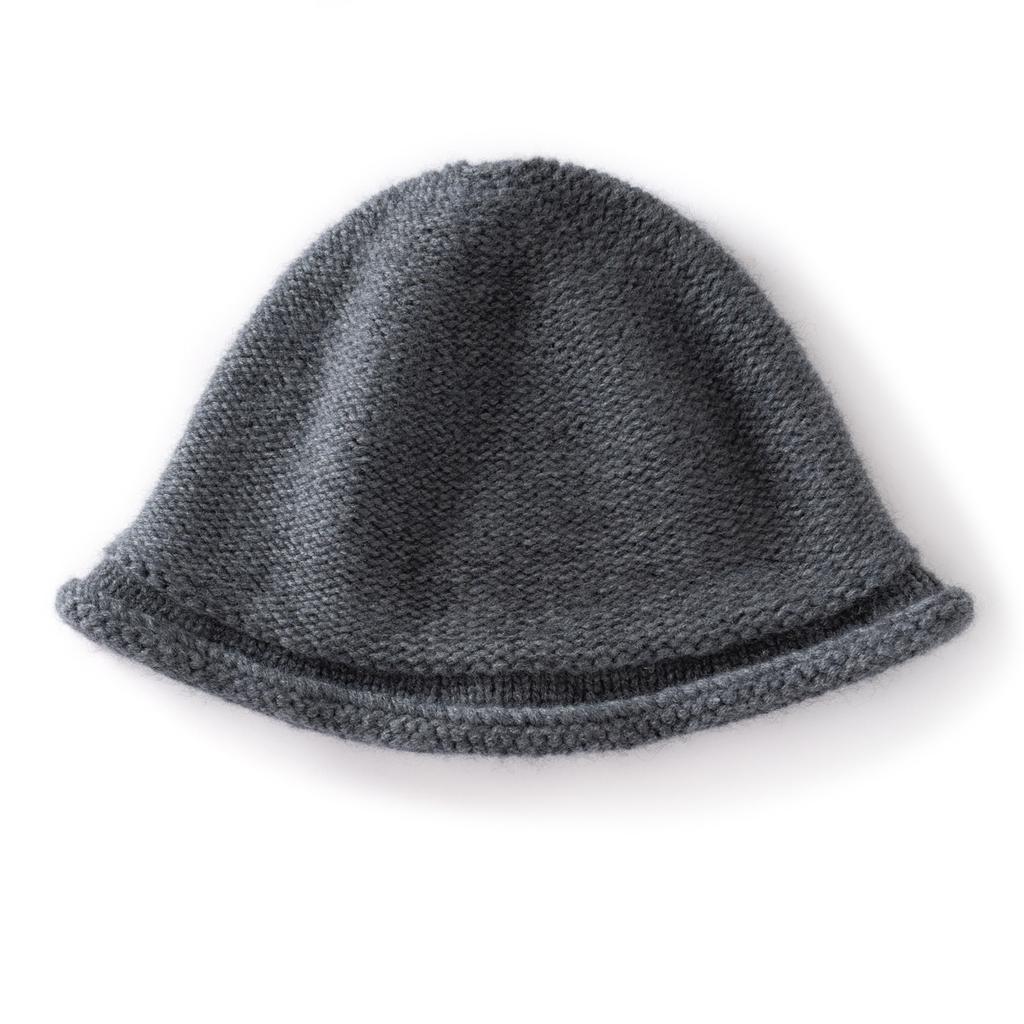 Autumn and Winter Cashmere Knitted Hat Versatile Basin Hat Showing Small Face Wool Big Head Circumference Curling Bucket Hat Women