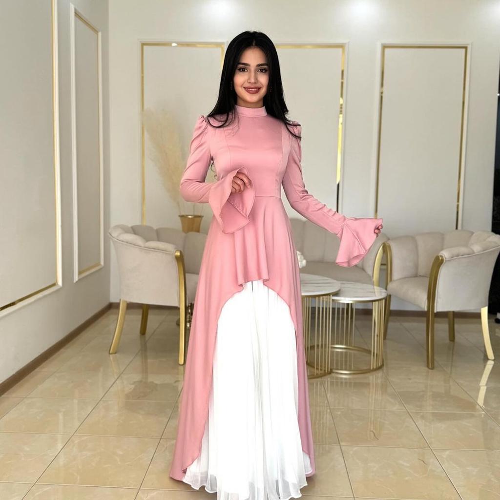 European and American Women's Clothing Spring New Fashion Temperament Slim Waist Slim Dress Evening Dress Dubai