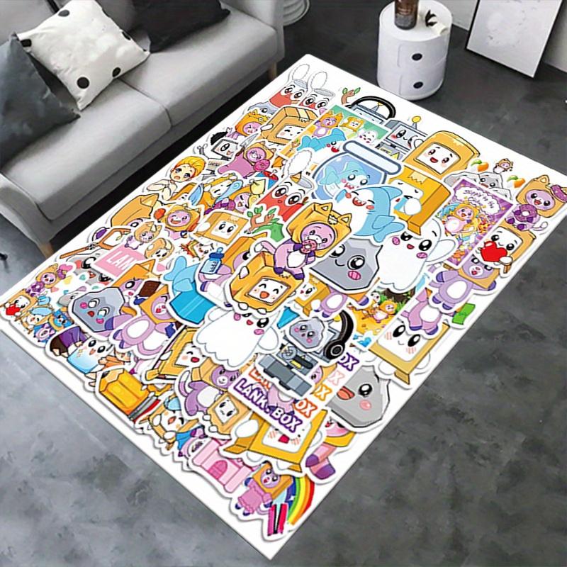 1pc Cute Characters,Kawaii Style,LankyBox Office Carpet Soft Polyester Entrance Carpet Washable Non