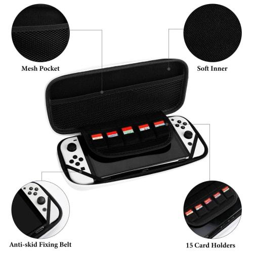 Witch Hangyodon Case/Romper for Switch/Switch OLED Models, Waterproof, Dustproof, and Stain-Resistant, Holds 15 Game Cards, Shockproof, and Includes S