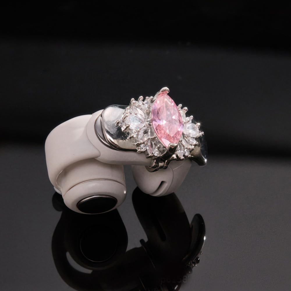 Earphone Clips with Zirconia Decoration and Rhinestones for Clip-on Earphones, Elegant Decor, Quick AttachDetach, Multifunctional Accessory, Durable