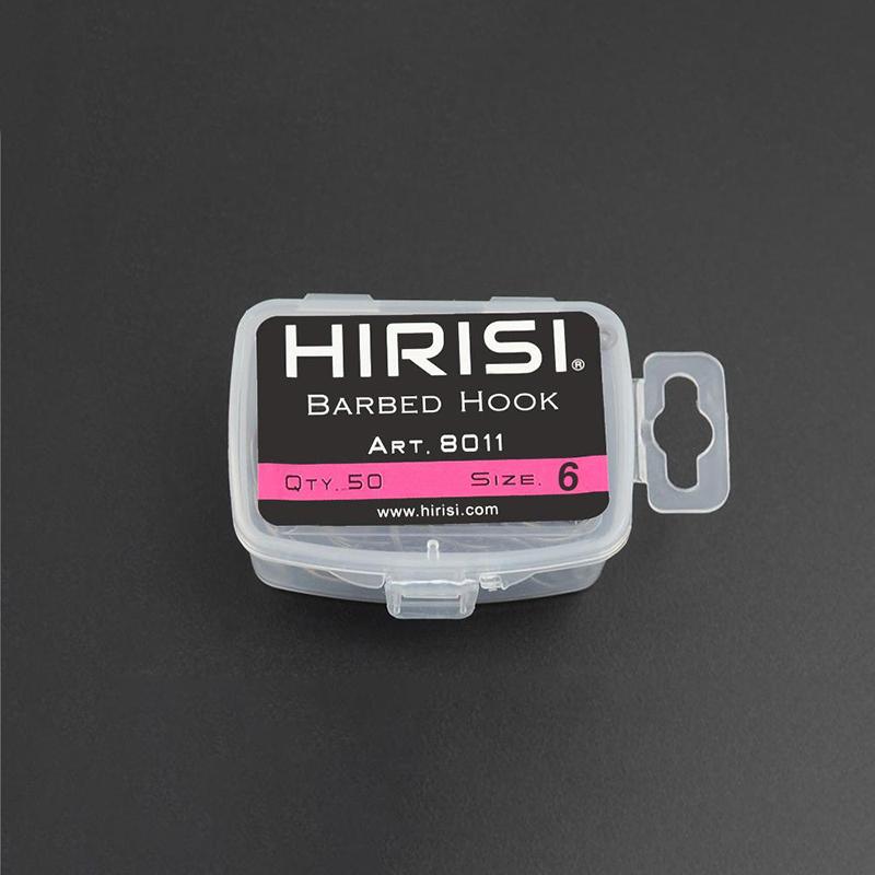 Hirisi Scatola da 50 Pezzi Amo Teflonato Amo con Ardiglione Multi-Tipo Amo da Carpa Attrezzatura da Pesca