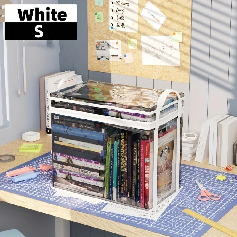 Large Capacity Foldable Storage Bag - Transparent PVC Organizer with Handle for Clothes, Books & Toys, Durable Travel Tote