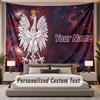 Custom Name Text Tapestry Poland Football Personalized Polyester Wall Tapestry For Bedroom And Room