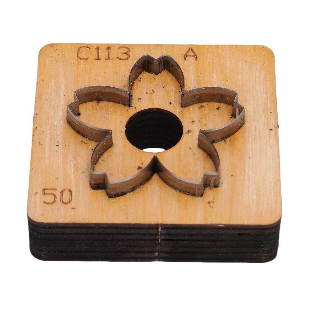 Leather Cutting Mold with Wood Base Flower Shape Punching Die for Making Keychain Bag Decorations