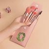 8Pcs Pink Makeup Brushes Set Professional Eyeshadow Brushes With Portable Case For Travel Engrave Image Pattern