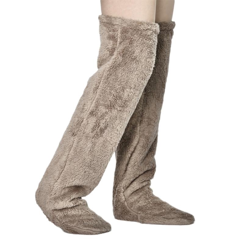 Over Knee Highs Fuzzy Socks Stockings Soft Warm 13 Colors Alternative for Winter and Autumn Cold Weather Heated your Leg