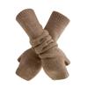 Pure Cashmere Knit Long Mittens - Windproof, Warm & Versatile for Autumn/Winter